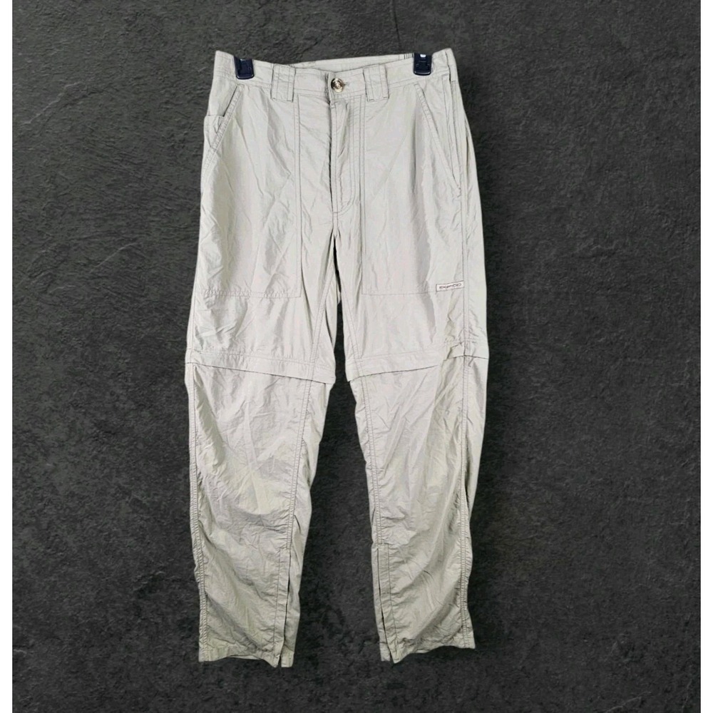 Exofficio Buzz Off Inspect Shield Nylon Khaki Convertible Pants Mens‎ Small